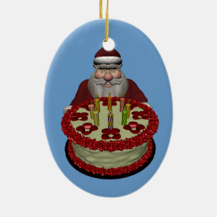 Sinterklaas met halve dag keramisch ornament