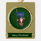 Sinterklaas met handtekening van Pennsylvania Verguld Banner Ornament (Voorkant)