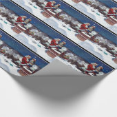 Sinterklaas met hoes vol boeken cadeaupapier (Hoek)