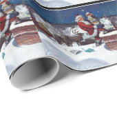 Sinterklaas met hoes vol boeken cadeaupapier (Rol Hoek)