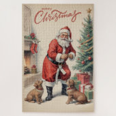  Sinterklaas Met Honden Vrolijk Kerstfeest Legpuzzel (Verticaal)