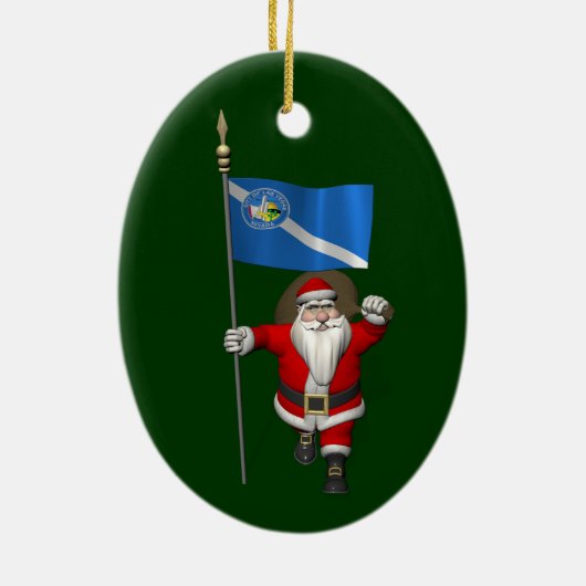 Sinterklaas met inzending van Las Vegas Keramisch Ornament (Achterkant)