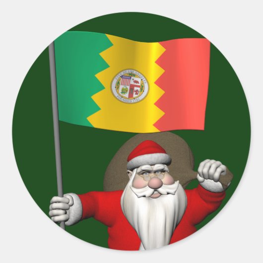 Sinterklaas met inzending van Los Angeles Sticker (Voorkant)