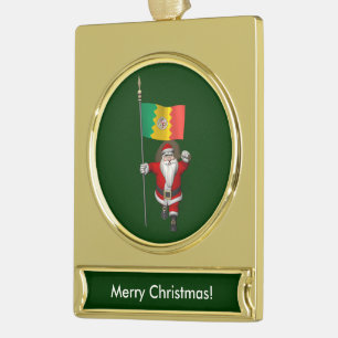 Sinterklaas met inzending van Los Angeles Verguld Banner Ornament
