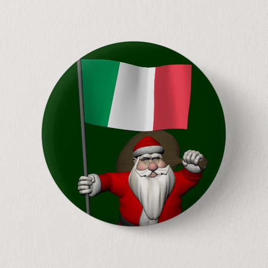 Sinterklaas met Italiaanse nationaliteit Ronde Button 5,7 Cm (Voorkant)