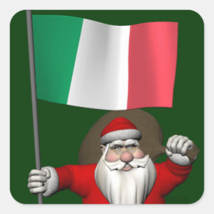 Sinterklaas met Italiaanse nationaliteit Vierkante Sticker