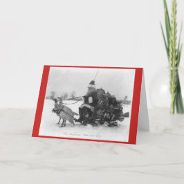 Sinterklaas met Kaarten van kalkoenen met slede