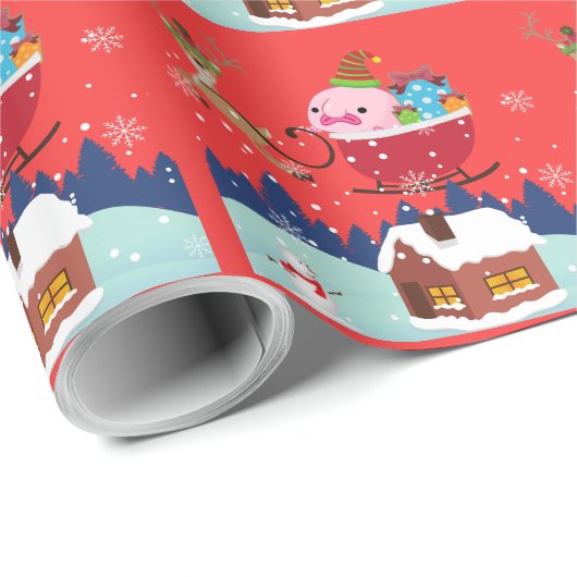 Sinterklaas met kerst cadeaupapier (Rol Hoek)