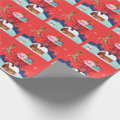 Sinterklaas met kerst cadeaupapier (Hoek)