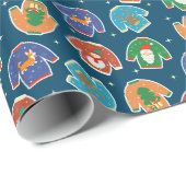 Sinterklaas met kerstbeker Santa Dogs Funny Gift Cadeaupapier (Rol Hoek)