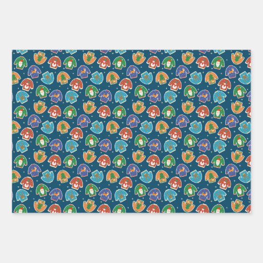 Sinterklaas met kerstbeker Santa Dogs Funny Gift Inpakpapier Vel (Voorkant 2)