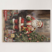 Sinterklaas met kerstboom en cadeaus Legpuzzel (Horizontaal)