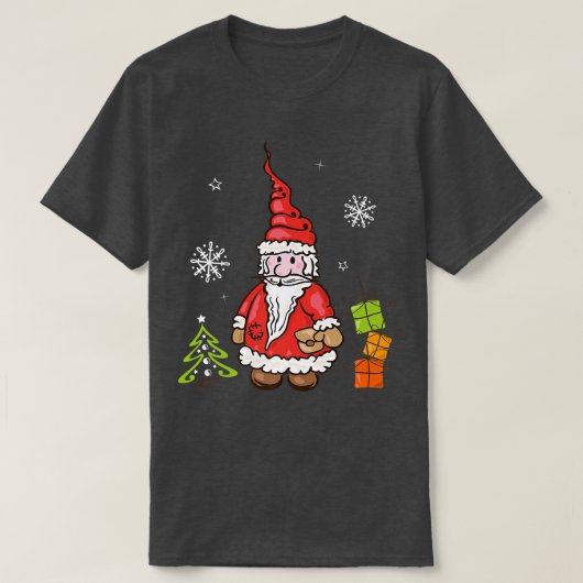 Sinterklaas met kerstboom en Snowflakes Xma T-shirt (Design voorkant)
