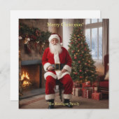 Sinterklaas met kerstboom feestdagenkaart (Voorkant / Achterkant)