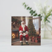 Sinterklaas met kerstboom feestdagenkaart (Staand voorkant)