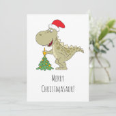 Sinterklaas met kerstboomkoortsir feestdagenkaart (Staand voorkant)