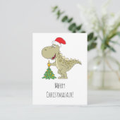 Sinterklaas met kerstboomkoortsir feestdagenkaart (Staand voorkant)