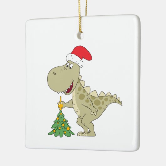 Sinterklaas met kerstboomkoortsir keramisch ornament (Links)