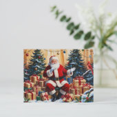 Sinterklaas met kerstcadeaus feestdagenkaart (Staand voorkant)