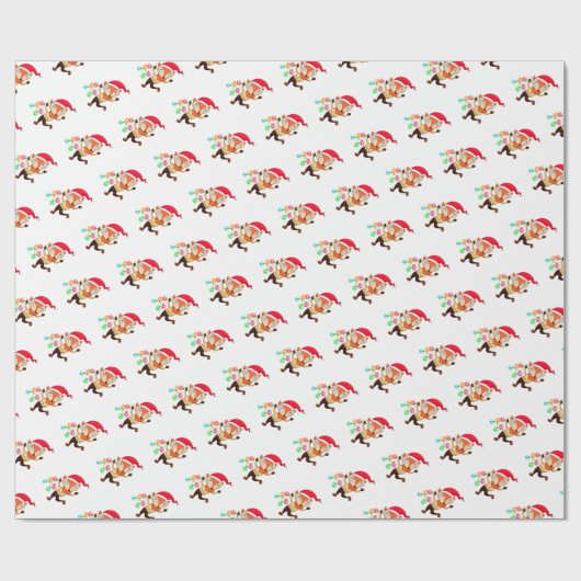 Sinterklaas met kerstcadeautjes voor kerstmis cadeaupapier (Vlak)