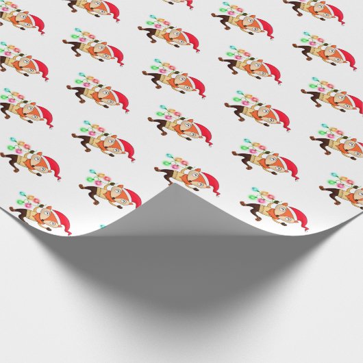 Sinterklaas met kerstcadeautjes voor kerstmis cadeaupapier (Hoek)