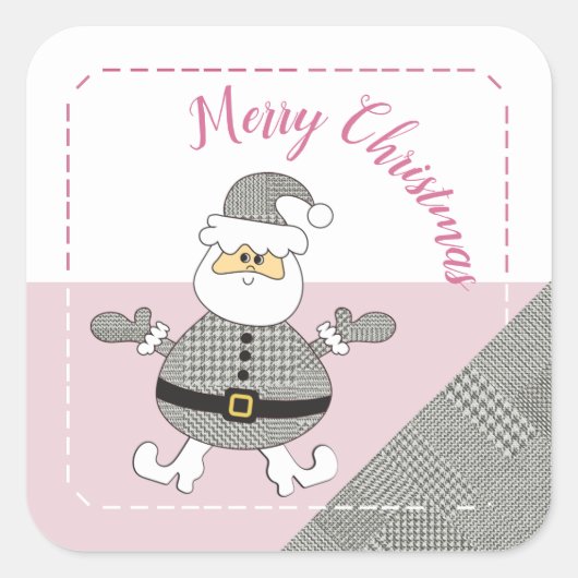 Sinterklaas met kerstfeestMode Vierkante Sticker (Voorkant)