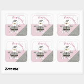 Sinterklaas met kerstfeestMode Vierkante Sticker (Vel)