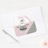 Sinterklaas met kerstfeestMode Vierkante Sticker (Envelop)