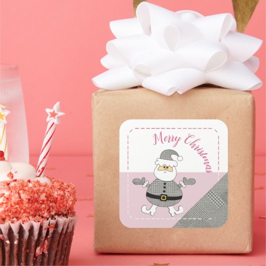 Sinterklaas met kerstfeestMode Vierkante Sticker (Feest)