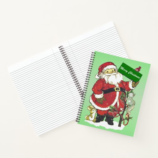 Sinterklaas met kerstgebarsten vedertje notitieboek (Binnen)