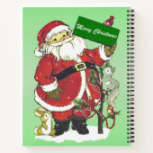 Sinterklaas met kerstgebarsten vedertje notitieboek (Achterkant)