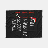 Sinterklaas met kerstlijst Nice Naughty Soccer Pla Fleece Deken (Voorkant (Horizontaal))
