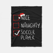 Sinterklaas met kerstlijst Nice Naughty Soccer Pla Fleece Deken (Voorkant)