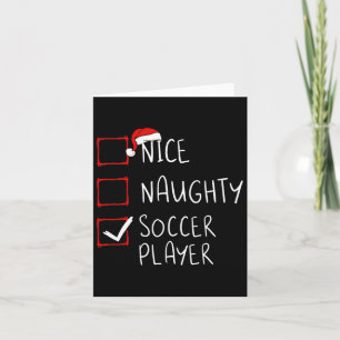 Sinterklaas met kerstlijst Nice Naughty Soccer Pla Kaart