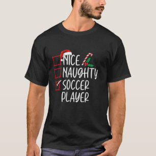 Sinterklaas met kerstlijst Nice Naughty Soccer Pla T-shirt