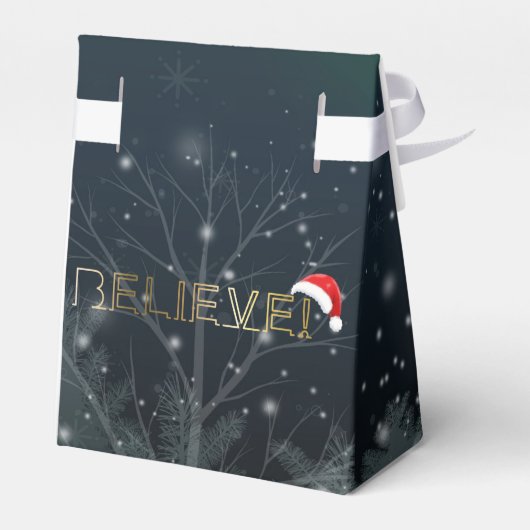 Sinterklaas met kerstlintlint in de middernacht bedankdoosjes (Achterkant)