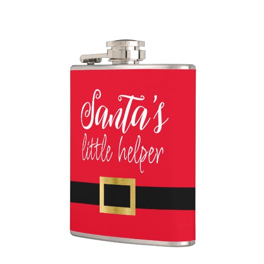 Sinterklaas met kerstmankreet Rood White Heupfles (Links)