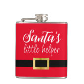 Sinterklaas met kerstmankreet Rood White Heupfles (Voorkant)