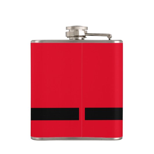 Sinterklaas met kerstmankreet Rood White Heupfles (Achterkant)