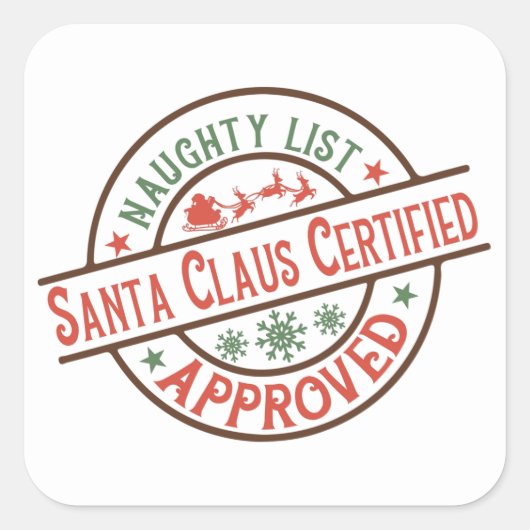 Sinterklaas met kerstmis vierkante sticker (Voorkant)
