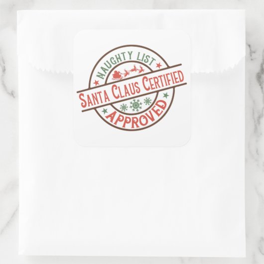 Sinterklaas met kerstmis vierkante sticker (Tas)