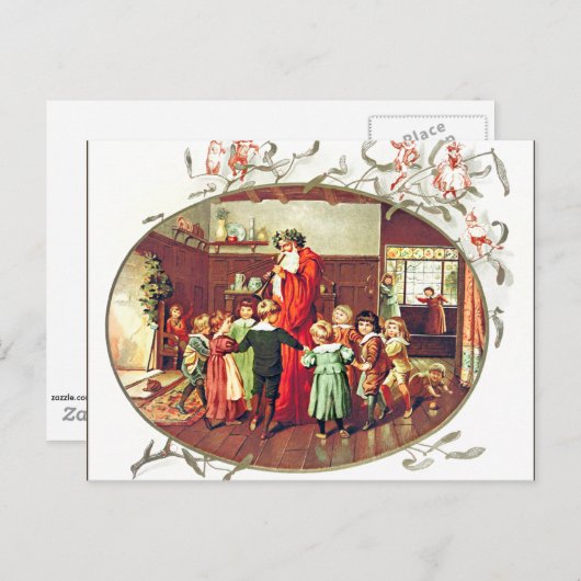 Sinterklaas met kinderafbeelding briefkaart (Voorkant / Achterkant)