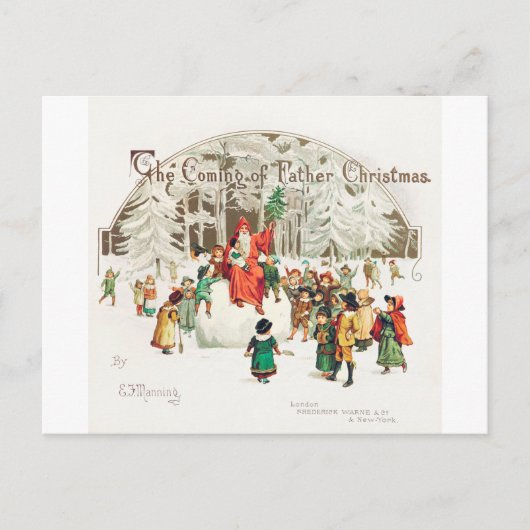 Sinterklaas met kinderafbeelding feestdagenkaart (Voorkant)