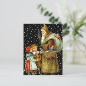 Sinterklaas met kinderen feestdagenkaart (Staand voorkant)