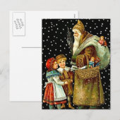 Sinterklaas met kinderen feestdagenkaart (Voorkant / Achterkant)