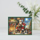 Sinterklaas met kleine kittens feestdagenkaart (Staand voorkant)