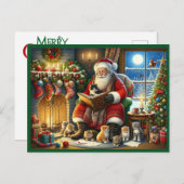 Sinterklaas met kleine kittens feestdagenkaart (Voorkant / Achterkant)