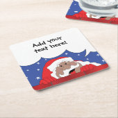 Sinterklaas met kleurenweergave kartonnen onderzetters (Schuin)