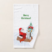 Sinterklaas met konijnenfox en eekhoorn bad handdoek (Handdoek)