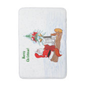 Sinterklaas met konijnenfox en eekhoorn badmat (Voorkant Verticaal)